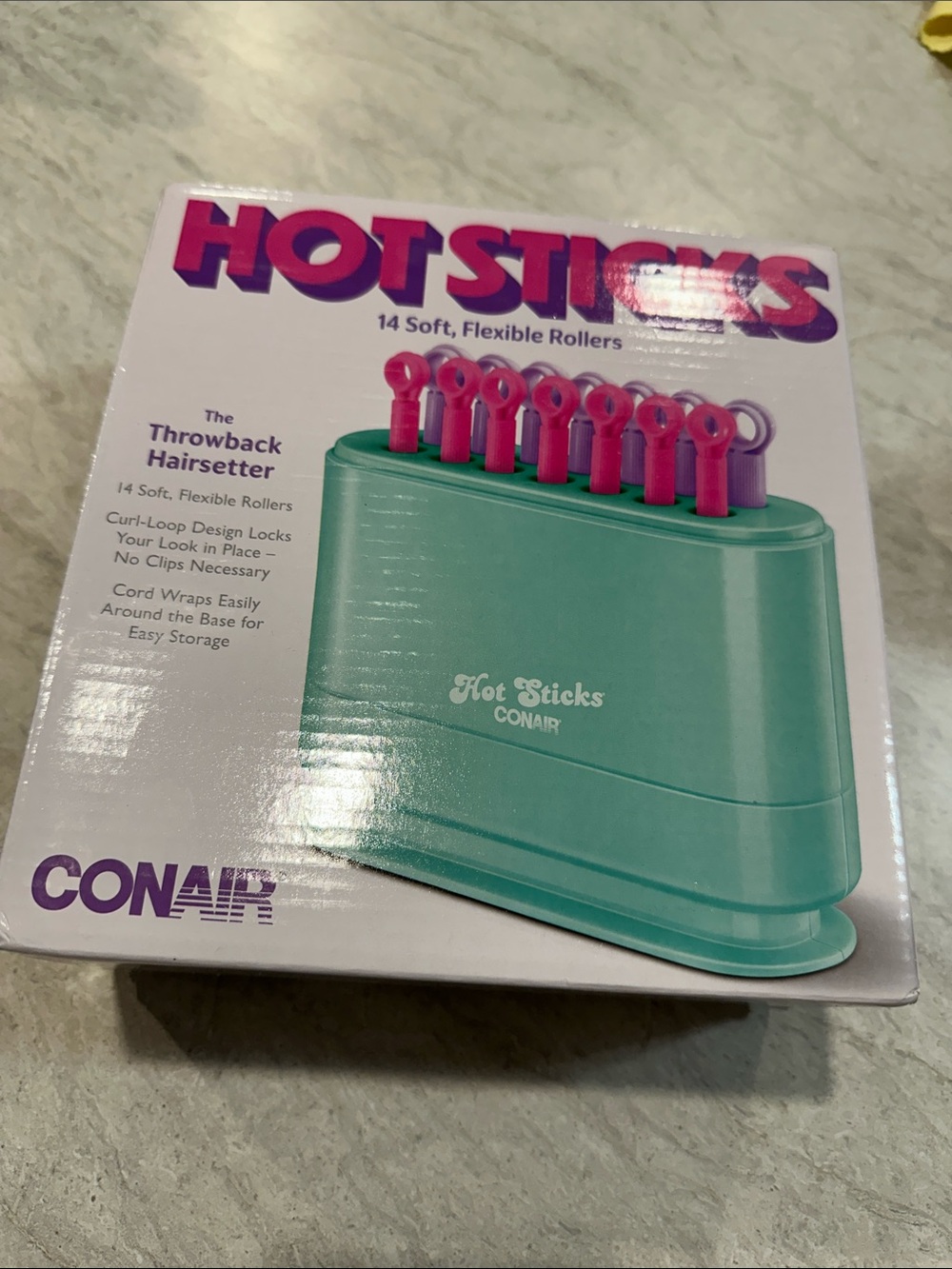 Conair Hot Sticks Throwback Hairsetter in Teal with Pink Rollers